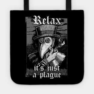 Relax it's just the plague - vintage chill plague doctor smoking pipe Tote