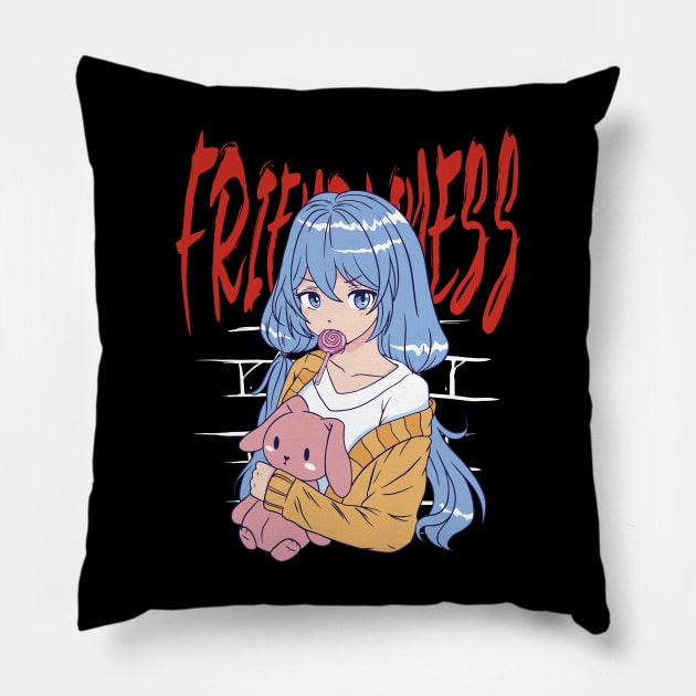 Anime Girl With Teddy Pillow by madeinchorley