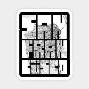 San Francisco, California, USA City Map Typography - Light Magnet