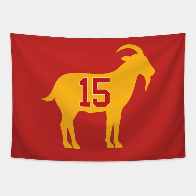 Kansas City Chiefs - Patrick Mahomes GOAT 15 Tapestry by TextTees