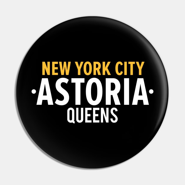 New York Queens - Queens Astoria - Queens clean Typo Pin by Boogosh