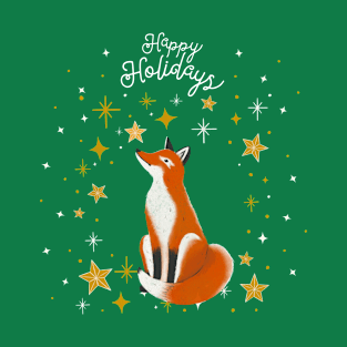 Happy Holidays Christmas Fox T-Shirt