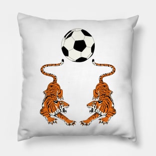 Tiger Football Soccer Ball Sports Team Jersey - White Version Pillow