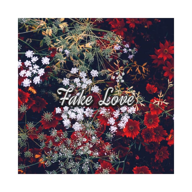 Fake Love Red Floral by ArtByDesign