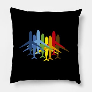 Multiple Plane Silhouette Rainbow Pillow