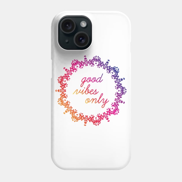 Good Vibes Only Yoga Mandala Print Design GC-092-08 Screen reader support enabled.      		  Good Vibes Only Yoga Mandala Print Design GC-092-08 Phone Case by GraphicCharms