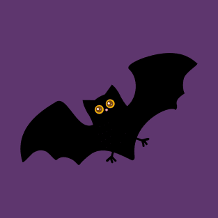 Cute Funny Halloween Bat Cartoon Illustration T-Shirt