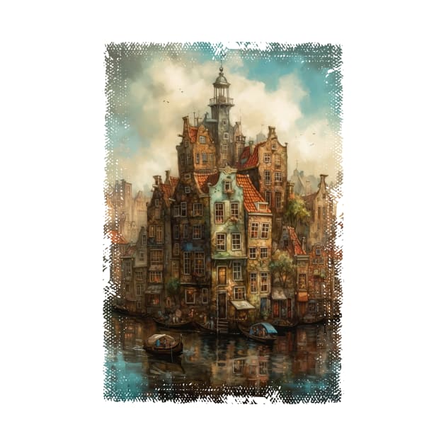 Steampunk Amsterdam Skyline by erzebeth