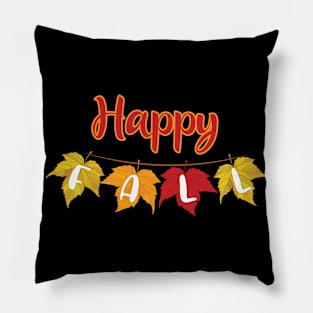 Happy Fall Autumn Leaves Pillow