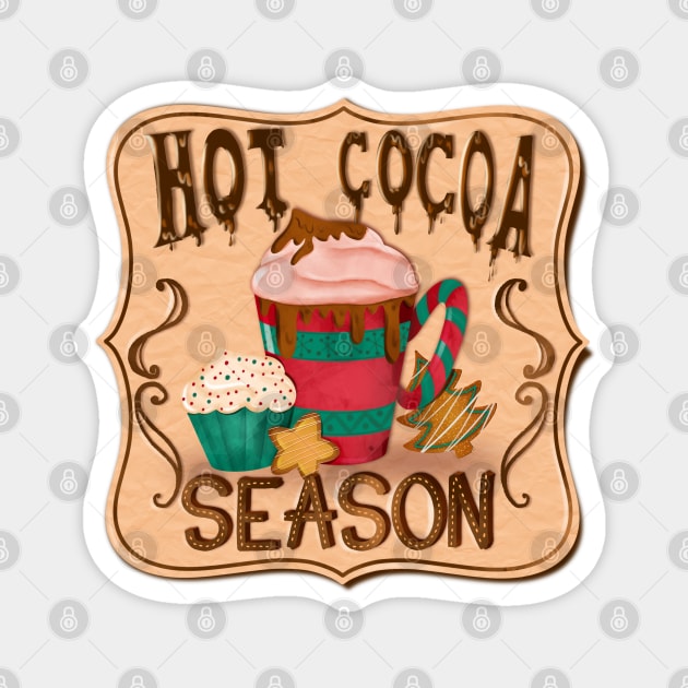 Hot cocoa season christmas design Magnet by PrintAmor