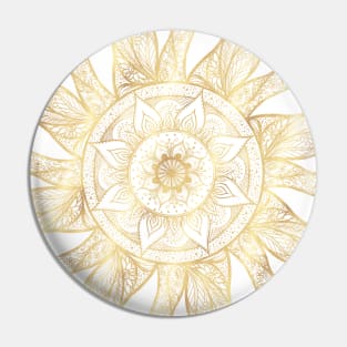 Elegant Gold Sun Mandala Design Pin
