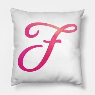 Letter F Monogram, Pink Color Personalized Design Pillow