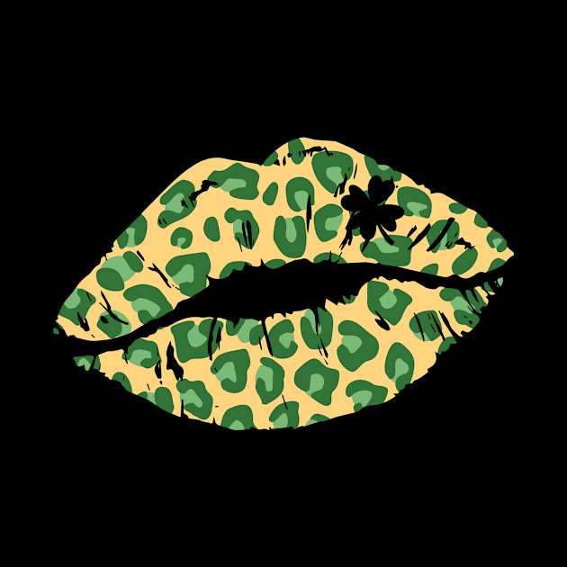 Leopard Lips St Patrick Day Lucky Leaf by Skinite