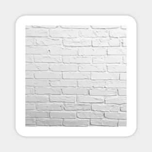 White brick wall hipster design. Magnet