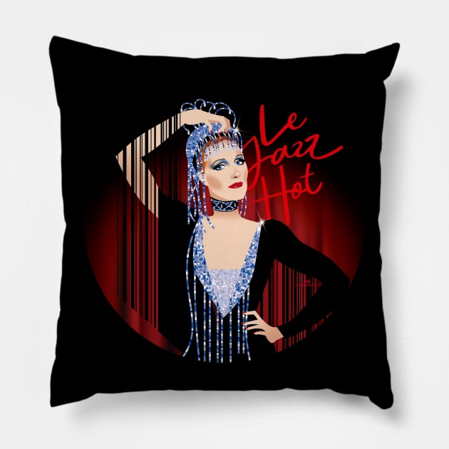 Le Jazz Hot Pillow by AlejandroMogolloArt