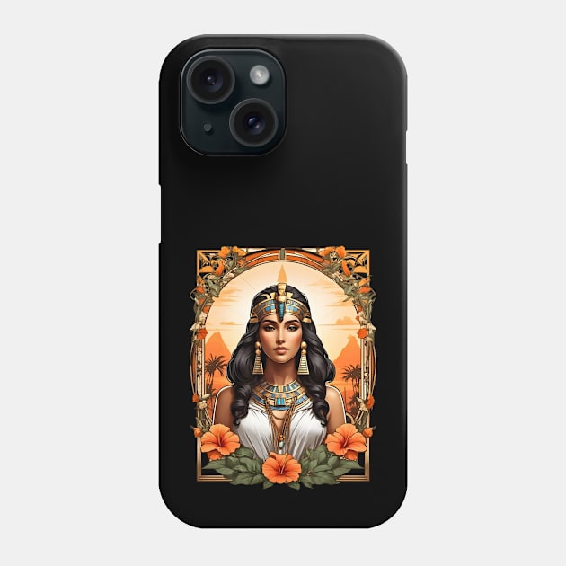 Cleopatra Queen of Egypt retro vintage floral design Phone Case by Neon City Bazaar