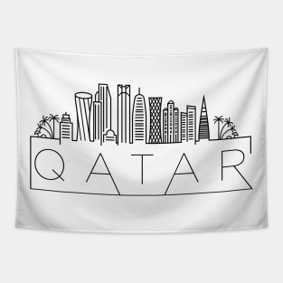 Qatar Minimal Skyline Tapestry