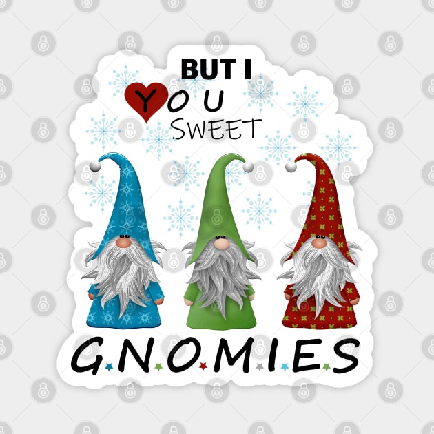 Funny merry christmas and happy new years with sweet gnomies Magnet by UrLifeTee