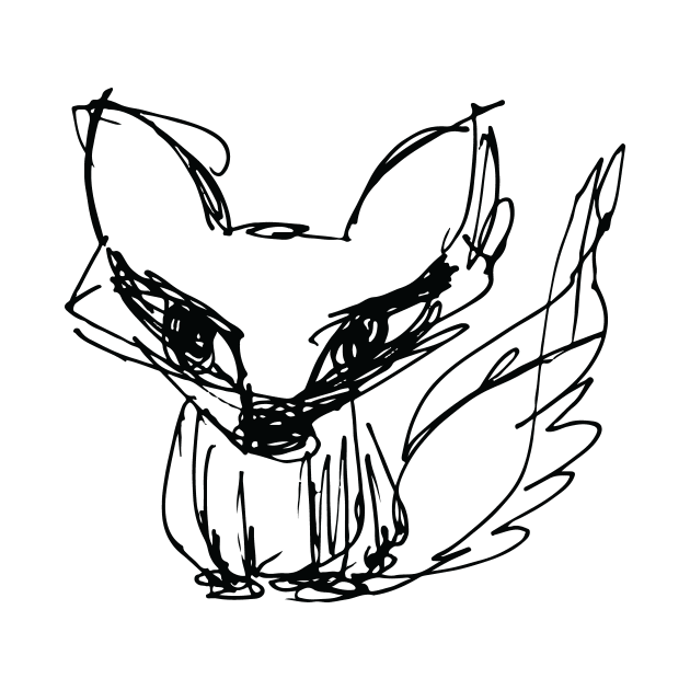 Fox Sketch (black ink) by BigBridgeStudios