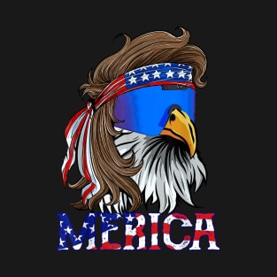 Eagle Mullet Sunglasses Merica 4Th Of July Usa American Flag T-Shirt