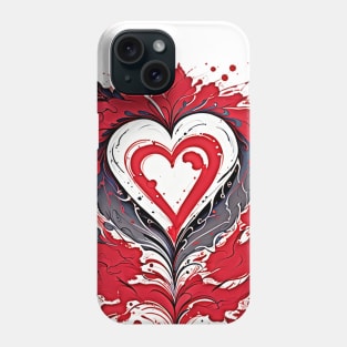 Abstraction love red heart Phone Case