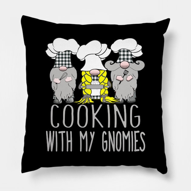 3 Nordic Gnomes Chefs Cooks Cooking With My Gnomies Pillow by Kdeal12