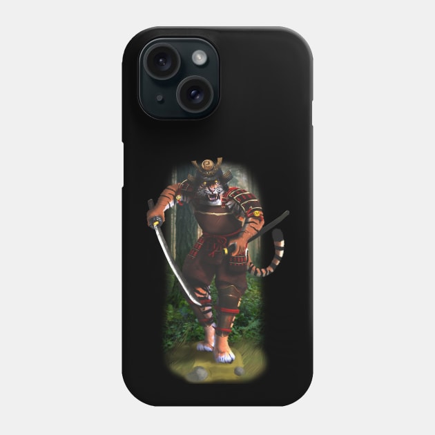 Exclusive Hand Drawn Samurai Tiger | Samurai Collection Item-13 (Tiger) | by Rendigart Studio Phone Case by Rendigart