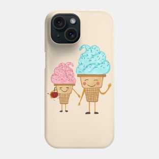 Cute blue and pink ice cream Phone Case