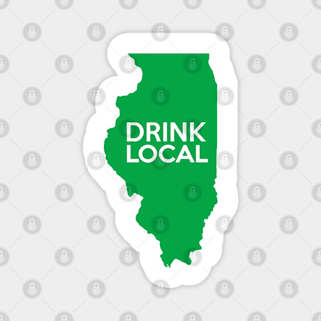 Illinois Drink Local IL Green Magnet by mindofstate