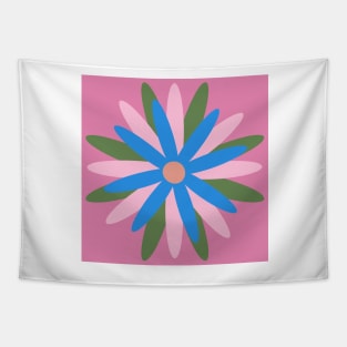 Pink, blue, green, simple, scandi flower Tapestry