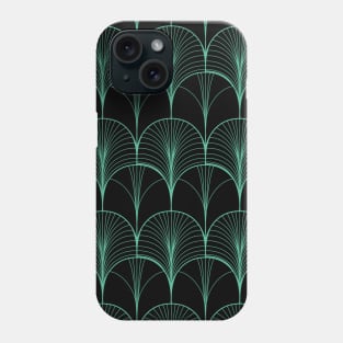 Teal Art Deco Fan Pattern Phone Case