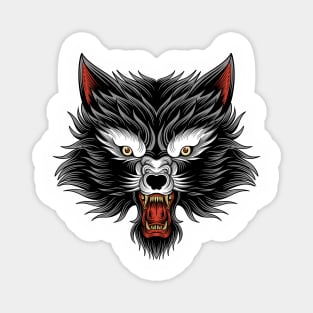 Head of wolf black and white Magnet