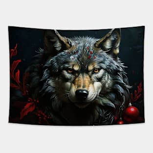 Christmas wolf Tapestry