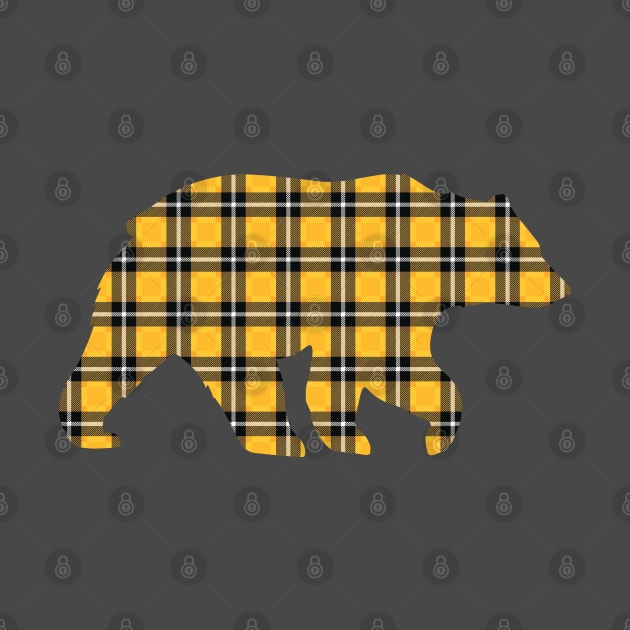 Yellow Plaid Bear by Designs by Dro