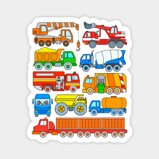 Trucks and Heavy Vehicles for Kids Magnet