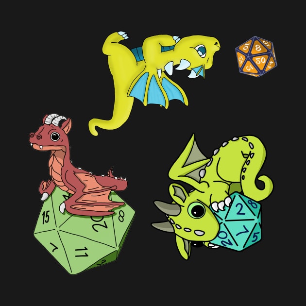 Dice Goblin Dragon Babies Trio by Winging-It