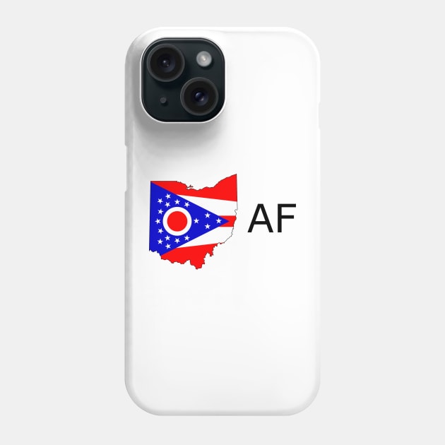 Ohio Flag State Outline AF (black) Phone Case by Big Term Designs