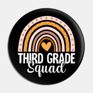 Rainbow Third Grade Back To School Team 3rd Grade Squad Pin