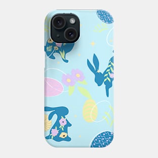 Happy Easter rabbit and eggsin pastel colors Phone Case