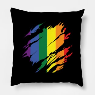 Rainbow Flag Scratch Pillow