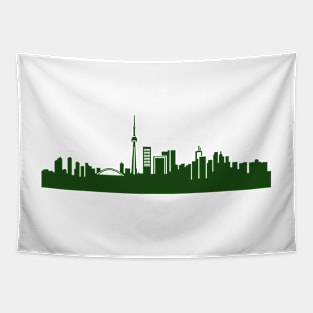 TORONTO skyline in forest green Tapestry