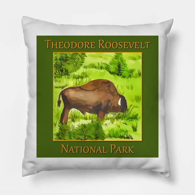 Theodore Roosevelt National Park Pillow by WelshDesigns