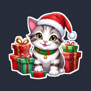 Cat christmas and gift christmas T-Shirt