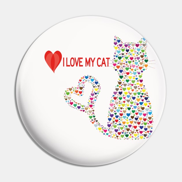 i love my cute cat Pin by TOPTshirt