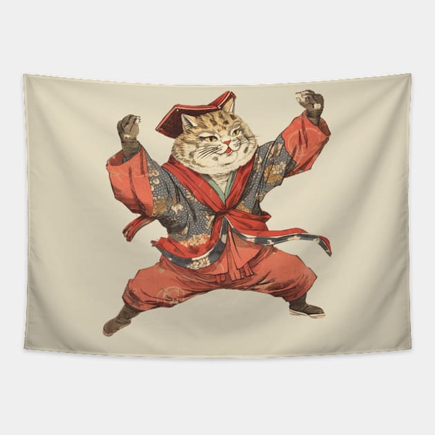 Edo cat Tapestry by SHAKIR GAUTAMA 