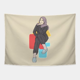 Women Brown Outfit Tapestry