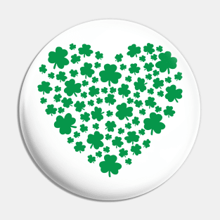 Clover Leaf Shamrock Heart 2 Pin