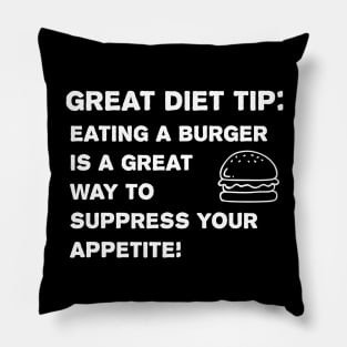 Weight loss slogan funny diet saying design Pillow