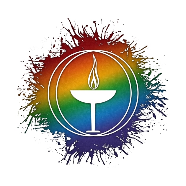 Rainbow Unitarian Universalism Symbol by LiveLoudGraphics