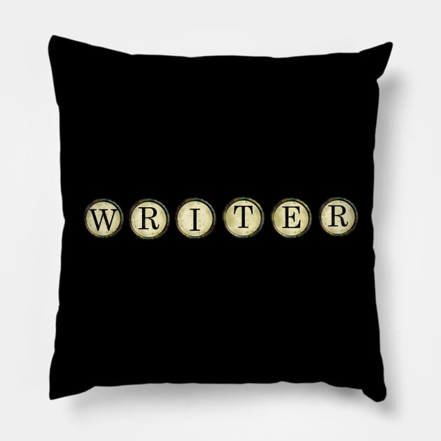 Writer - typewriter keys - a statement piece for writers Pillow by indie inked